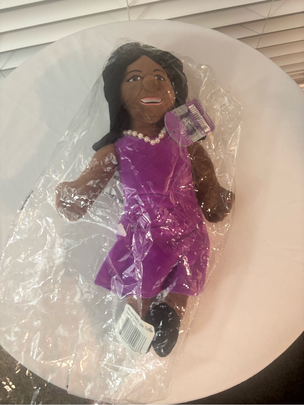 The Unemployed Philosophers Guild Michelle Obama Little Thinker Plush Doll Tag - Picture 2 of 13
